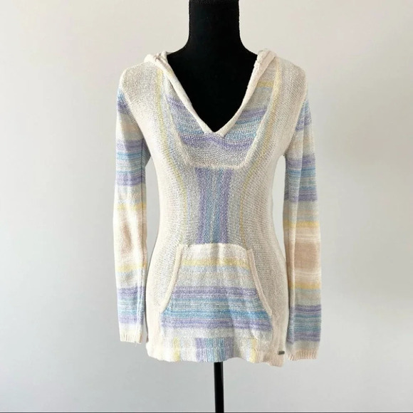 Harlow Baja Boho Beach Hooded Knit  Sweater - Picture 1 of 12